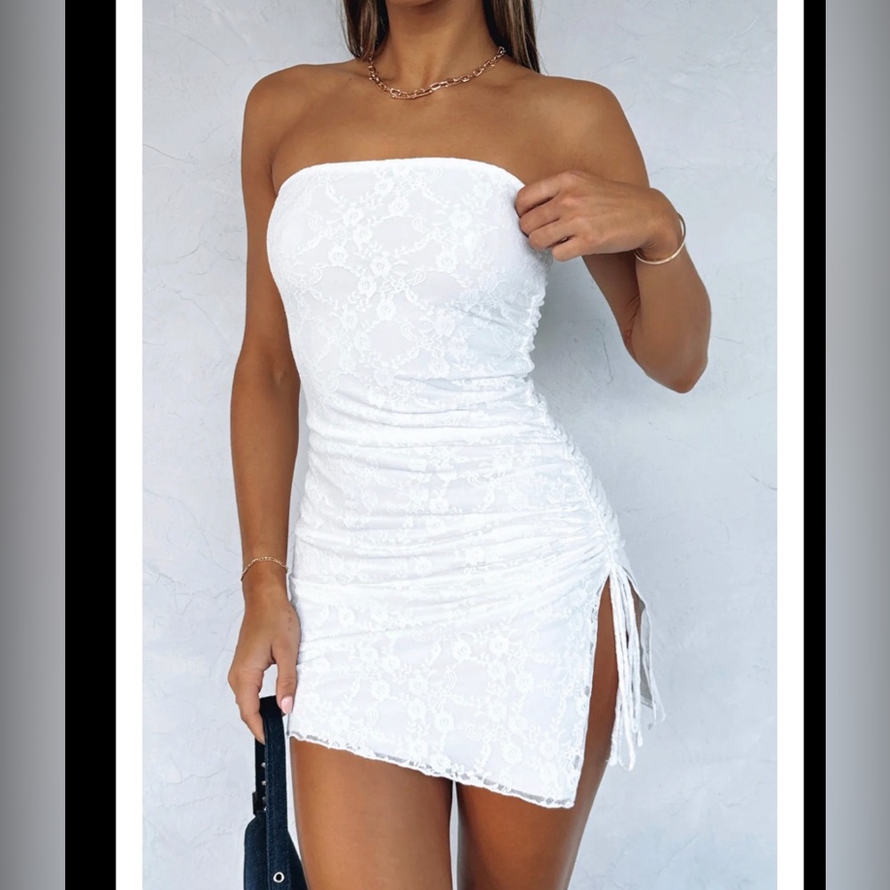 White Fox You’re The One Strapless Mini Dress